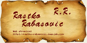 Rastko Rabasović vizit kartica
